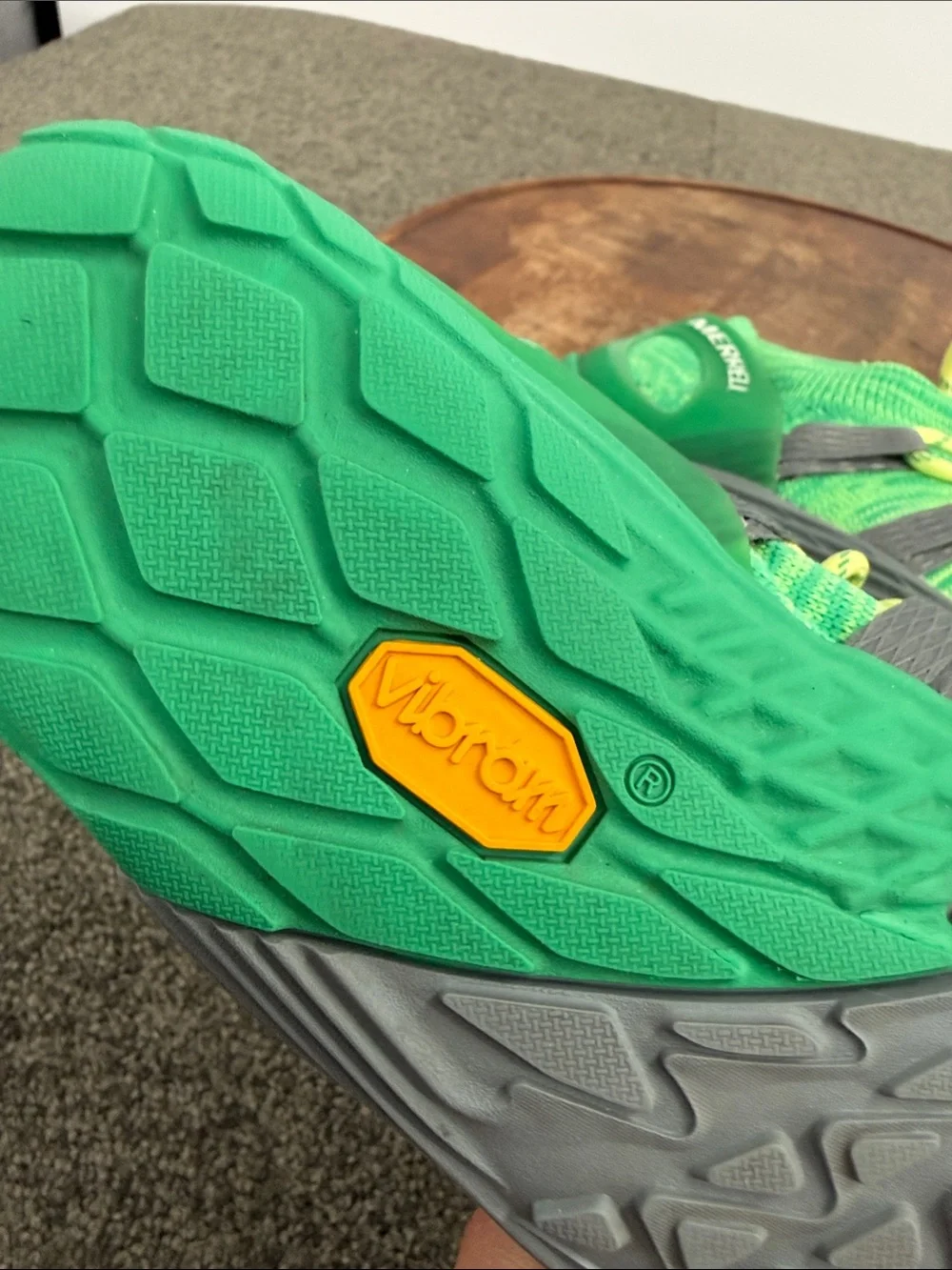 Merrell Shoes Wm 8.5 Sunny Lime Beetle Barefoot Trail Green Yellow Vibram